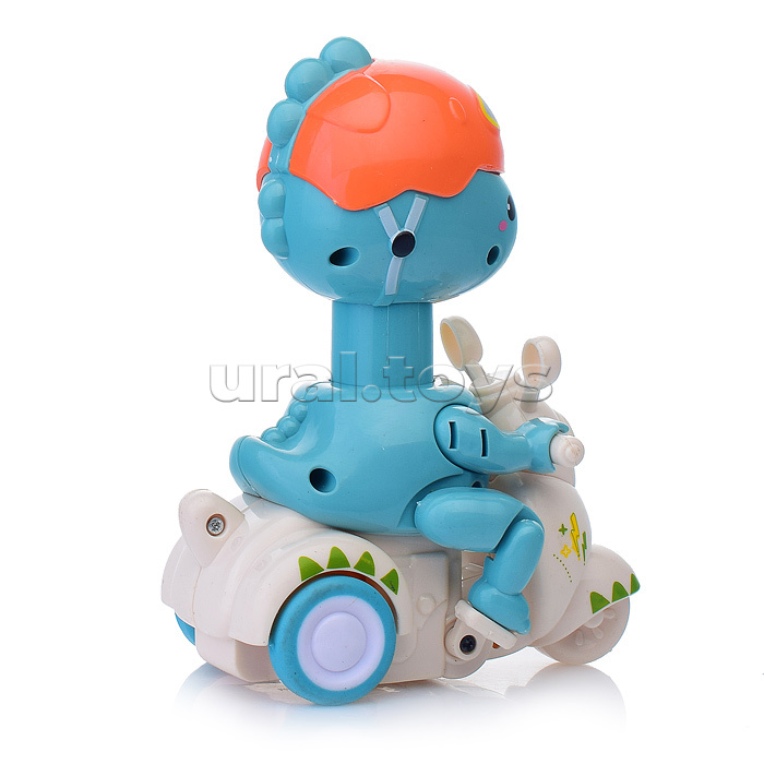 Заводная игрушка "Динозаврик мотоциклист" в коробке