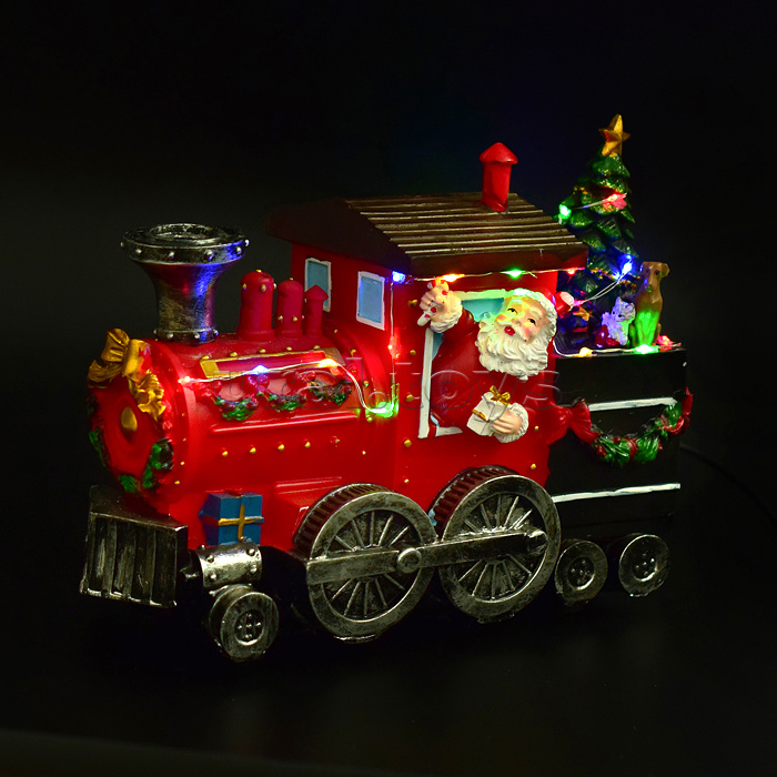 Новогодняя декоративная композиция "Рождественский паровозик" USB, подсветка (27*13*20.5см)