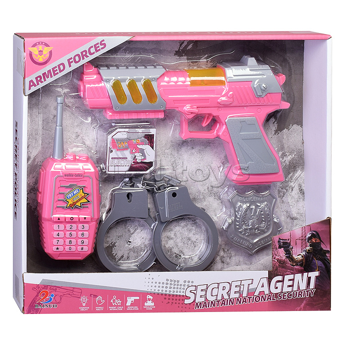 Набор полицейского "Вооруженные силы" розовый, в коробке
