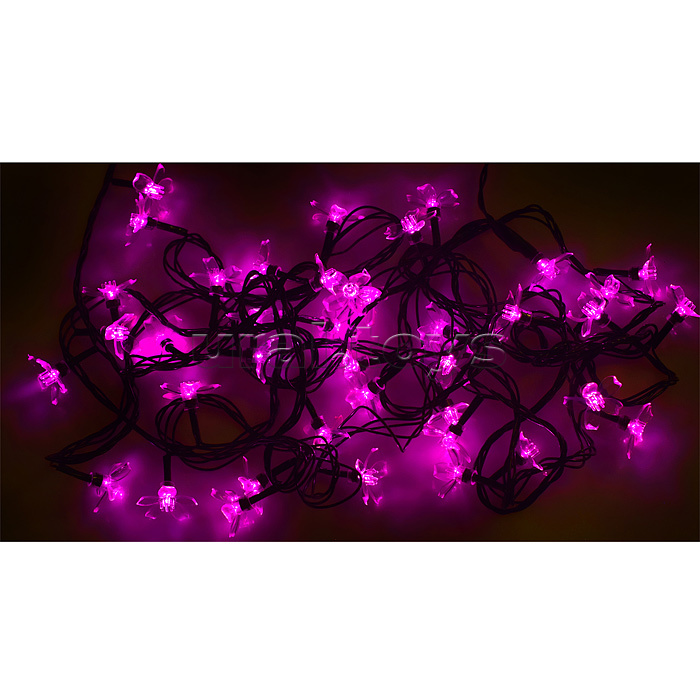 Электрогирлянда светодиодная 5 м, 40 ламп, розовый