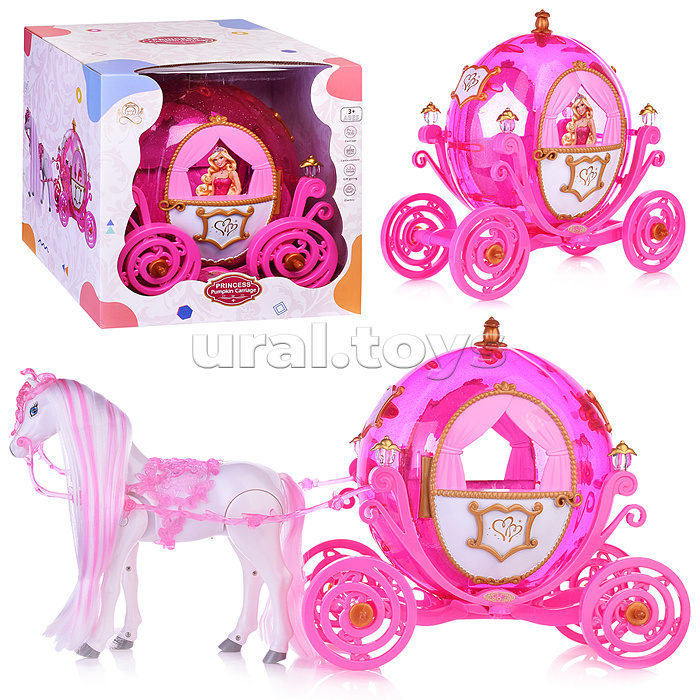 Карета "Розовая мечта" с лошадкой, в коробке