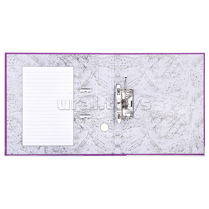 Папка с арочным механизмом A4 50 мм PP разобранная, металлическая окантовка, запечатка форзаца, наварной карман с этикеткой, фиолетовая