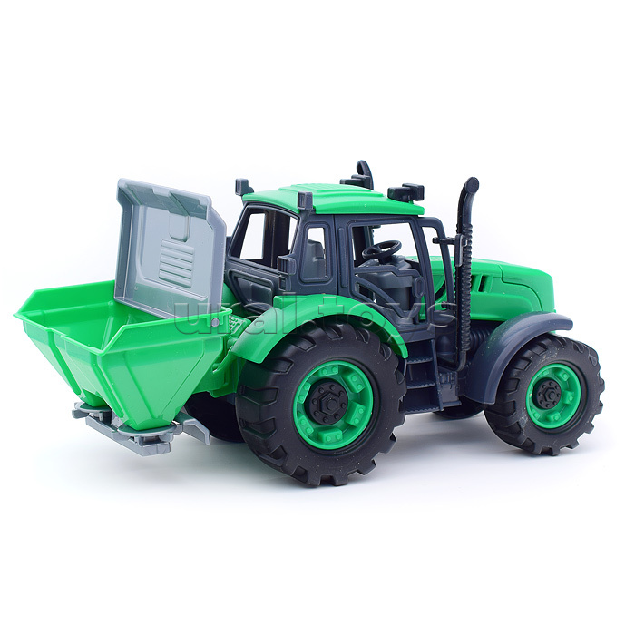 Трактор "Прогресс" сельскохозяйственный инерционный (зелёный) (в лотке)
