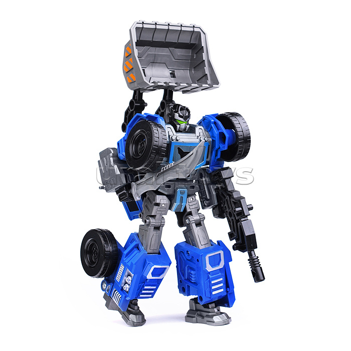Робот трансформирующийся в грейдер, в коробке (синий)