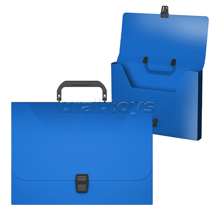 Портфель пластиковый Diagonal Vivid, A4, голубой