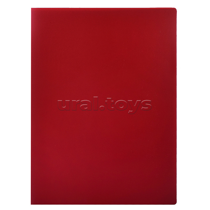 Папка с 010 вкладышами "Attomex" A4, 500 мкм, вкладыши 30 мкм, фактура "песок" непрозрачная красная