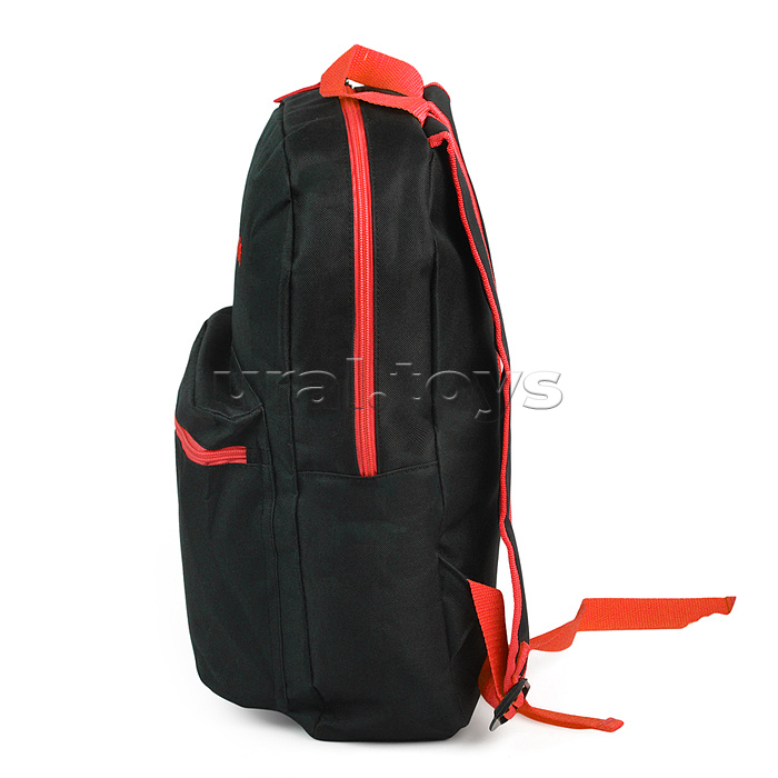 Рюкзак "Black" подростковый 40x29x17 см (14 л) 250 г, 1 отделение на молнии, 1 передний карман, черный с красным