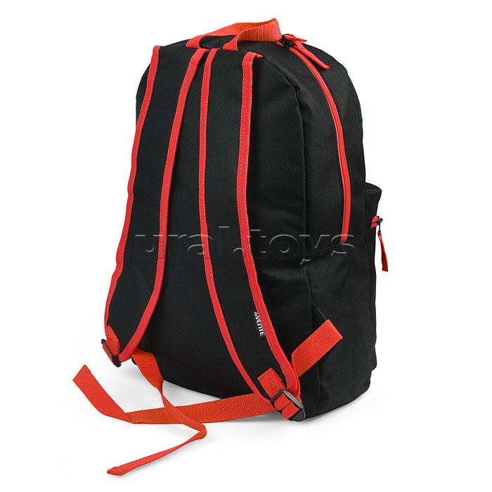 Рюкзак "Black" подростковый 40x29x17 см (14 л) 250 г, 1 отделение на молнии, 1 передний карман, черный с красным