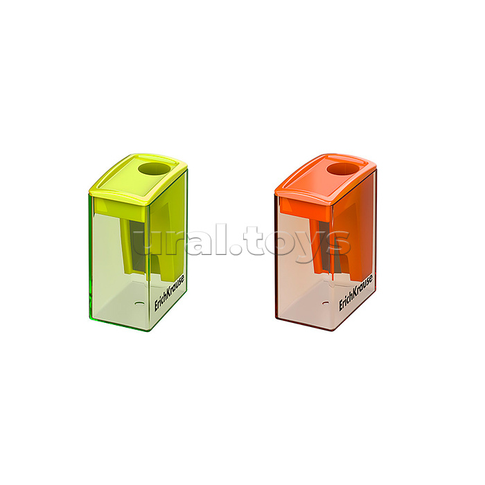 Точилка пластиковая City Mini, Neon, с контейнером, ассорти