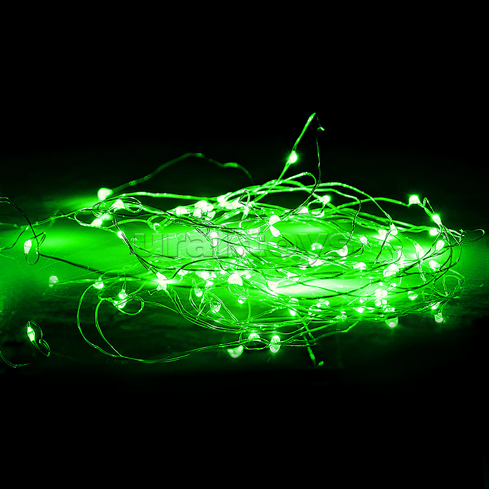 Электрогирлянда светодиодная 10 м, 100 ламп, зеленый