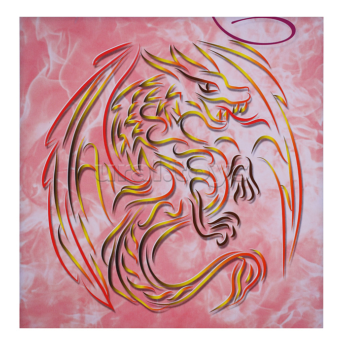 Картина из бумажных лент "Изящные Линии. Огненный дракон"