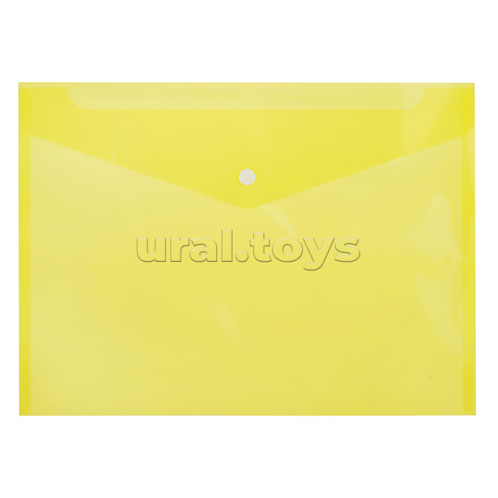 Папка-конверт на кнопке "Attomex" A4 (325x235мм) 150 мкм, непрозрачная желтая