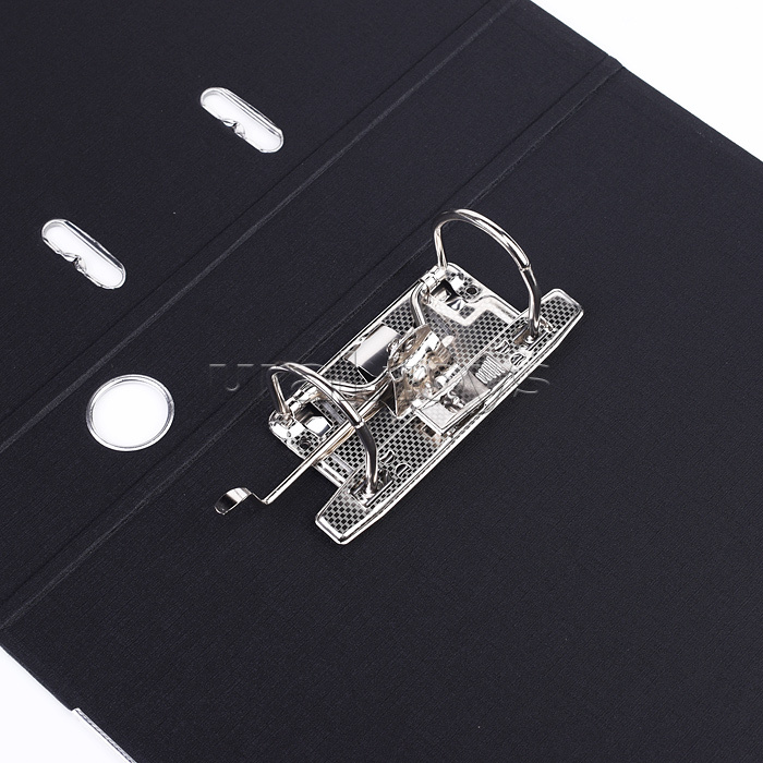 Папка с арочным механизмом A4 50 мм PP двусторонний разобранная, металлическая окантовка, запечатка форзаца, наварной карман с этикеткой, черная