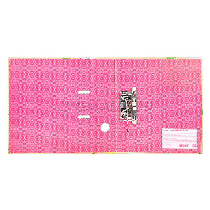 Папка с арочным механизмом "Bloom Garden" A4 75 мм картонная разобранная, крафт бумага, цветная запечатка, тиснение фольгой, металлическая окантовка, цветная запечатка форзаца, индивидуальная упаковка