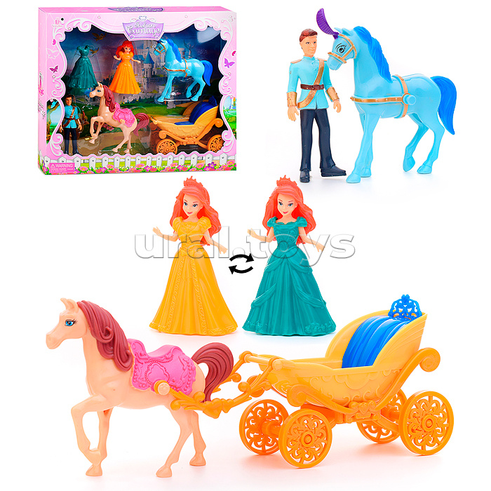 Карета "Королева бала" с лошадкой и фигурками, в коробке